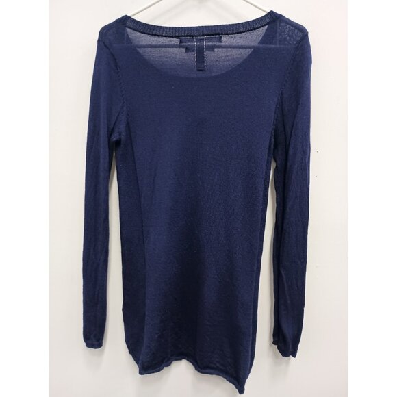Max Studio Sweater Womens Small Navy Blue Wool Timeless Quite Luxury Pullover - Picture 9 of 11